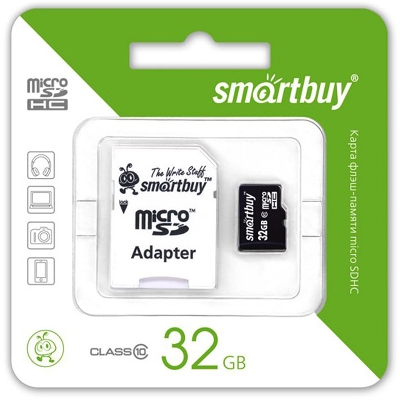 Smart Buy micro SD 32 Gb CL10 (c адаптером SD)